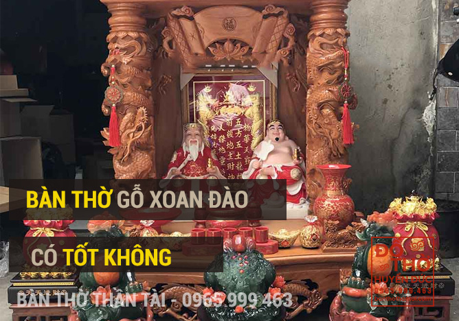 Bàn Thờ Thần tài Gỗ Xoan Đào