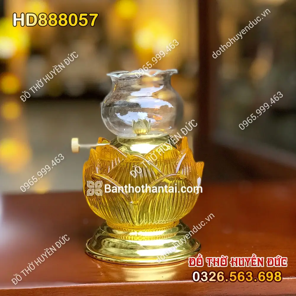 Đèn dầu lưu ly hoa sen HD888057
